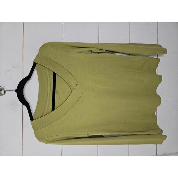J Jill medium petite green crossover v neck long sleeve tee. Pima cotton - Picture 1 of 5